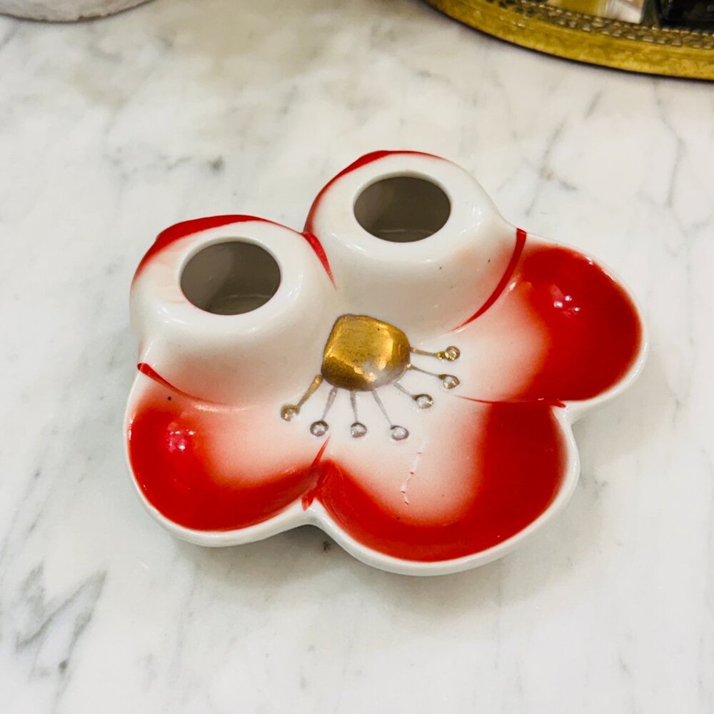 1940's Vintage Porcelain Lip Stick Holder/Trinket Dish - Picture 5 of 11